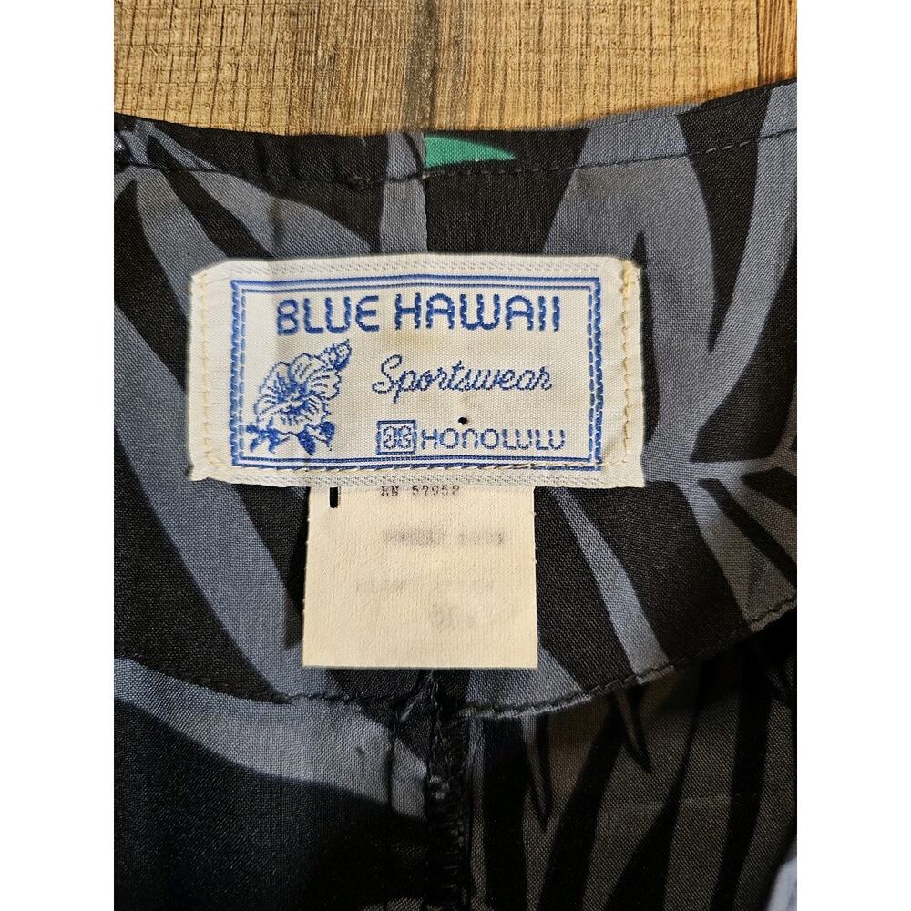 Vintage Blue Hawaii Floral Tropical Crop Top Women's S/M Made in Hawaii Aloha - Picture 6 of 8
